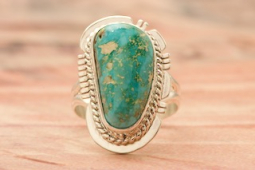 Genuine Kingman Turquoise Sterling Silver Native American Ring